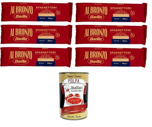 Al Bronzo Pasta Spaghettoni Bronze Gezogene Pasta Rohe Verarbeitungsmethode 6x 500gr + Italian Gourmet polpa 400g Al Bronzo Pasta Spaghettoni Bronze Gezogene Pasta Rohe Verarbeitungsmethode 6x 500gr + Italian Gourmet polpa 400g von Italian Gourmet E.R.