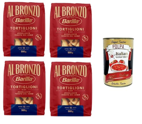 Al Bronzo Pasta Tortiglioni Bronze Gezogene Pasta Rohe Verarbeitungsmethode 4x 500gr + Italian Gourmet polpa 400g Al Bronzo Pasta Tortiglioni Bronze Gezogene Pasta Rohe Verarbeitungsmethode 4x 500gr + Italian Gourmet polpa 400g von Italian Gourmet E.R.