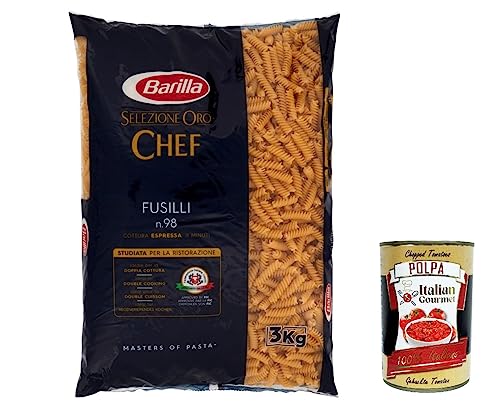 Barilla Pasta Selezione Oro Chef Fusilli n°98 italienisch Nudeln 3kg pack + Italian Gourmet polpa 400g Barilla Pasta Selezione Oro Chef Fusilli n°98 italienisch Nudeln 3kg pack + Italian Gourmet polpa 400g von Italian Gourmet E.R.