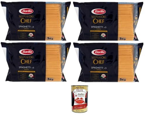 Barilla Pasta Selezione Oro Chef Spaghetti N°5 italienisch Nudeln 4x 3kg pack + Italian Gourmet polpa 400g Barilla Pasta Selezione Oro Chef Spaghetti N°5 italienisch Nudeln 4x 3kg pack + Italian Gourmet polpa 400g von Italian Gourmet E.R.