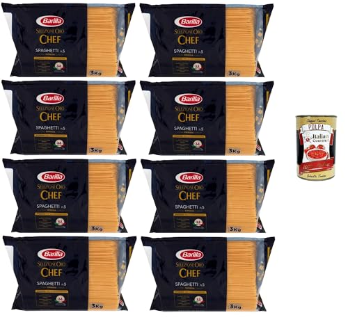 Barilla Pasta Selezione Oro Chef Spaghetti N°5 italienisch Nudeln 8x 3kg pack + Italian Gourmet polpa 400g Barilla Pasta Selezione Oro Chef Spaghetti N°5 italienisch Nudeln 8x 3kg pack + Italian Gourmet polpa 400g von Italian Gourmet E.R.