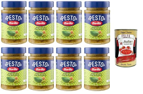 Barilla Pesto Basilico e Pistacchio Condimento e Sugo per Pasta Basilikum-Pistazien-Pesto-Gewürz und Pastasauce 8x190 g+ Italian Gourmet polpa 400g Barilla Pesto Basilico e Pistacchio Condimento e Sugo per Pasta Basilikum-Pistazien-Pesto-Gewürz und Pastasauce 8x190 g+ Italian Gourmet polpa 400g von Italian Gourmet E.R.
