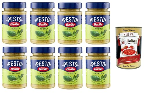 Barilla Pesto Basilico e Rucola Condimento e Sugo per Pasta Pesto Basilikum-Rucola-Gewürz und Sauce für Pasta 8x190gr + Italian Gourmet polpa 400g Barilla Pesto Basilico e Rucola Condimento e Sugo per Pasta Pesto Basilikum-Rucola-Gewürz und Sauce für Pasta 8x190gr + Italian Gourmet polpa 400g von Italian Gourmet E.R.