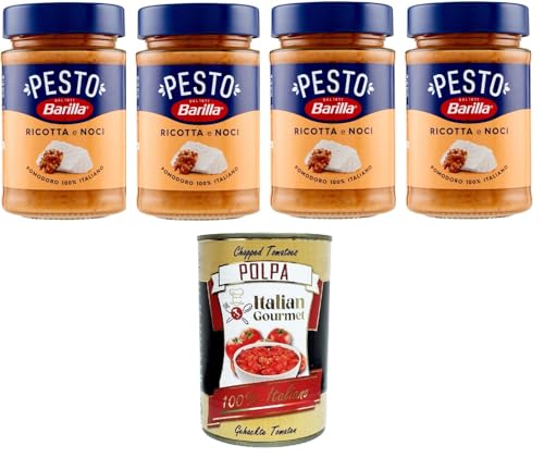 Barilla Pesto Ricotta e Noci Condimento e Sugo per Pasta Pesto Ricotta und Walnüsse Gewürz- und Nudelsauce 4x190 gr+ Italian Gourmet polpa 400g Barilla Pesto Ricotta e Noci Condimento e Sugo per Pasta Pesto Ricotta und Walnüsse Gewürz- und Nudelsauce 4x190 gr+ Italian Gourmet polpa 400g von Italian Gourmet E.R.