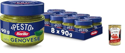 Barilla Pesto Sugo Alla Genovese 8x 90 g mit italienischem Basilikum und Parmigiano, Gluten -frei, pesto sauce + Italian Gourmet polpa 400g Barilla Pesto Sugo Alla Genovese 8x 90 g mit italienischem Basilikum und Parmigiano, Gluten -frei, pesto sauce + Italian Gourmet polpa 400g von Italian Gourmet E.R.