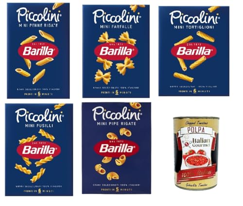 Barilla Piccolini Pasta Testpaket -MINI - FUSILLI - FARFALLE - PENNE - PIPE - TORTIGLIONI 5x 500g + Italian Gourmet polpa 400g Barilla Piccolini Pasta Testpaket -MINI - FUSILLI - FARFALLE - PENNE - PIPE - TORTIGLIONI 5x 500g + Italian Gourmet polpa 400g von Italian Gourmet E.R.