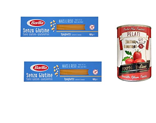 Barilla - Spaghetti n.5 Glutenfrei - 400g + Italian Gourmet 100% italienische geschälte Tomaten dosen 400g von Italian Gourmet E.R.
