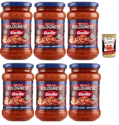 Barilla Sugo Ragù alla Bolognese, salsa, Fertige italienische Tomatensauce und ausgewähltes glutenfreies Fleisch 6x 400g + Italian Gourmet polpa 400g Barilla Sugo Ragù alla Bolognese, salsa, Fertige italienische Tomatensauce und ausgewähltes glutenfreies Fleisch 6x 400g + Italian Gourmet polpa 400g von Italian Gourmet E.R.