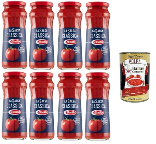 Barilla - Sugo Salsa Pronta Classica,Klassische Fertigsauce, mit Tomaten und nativem Olivenöl extra, glutenfrei – 8x300 g+ Italian Gourmet polpa 400gr Barilla - Sugo Salsa Pronta Classica,Klassische Fertigsauce, mit Tomaten und nativem Olivenöl extra, glutenfrei – 8x300 g+ Italian Gourmet polpa 400gr von Italian Gourmet E.R.