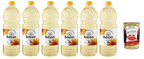 Basso Sonnenblumenöl,Olio di Semi di Girasole Speiseöl 6x 1Lt PET + Italian Gourmet polpa 400g von Italian Gourmet E.R.