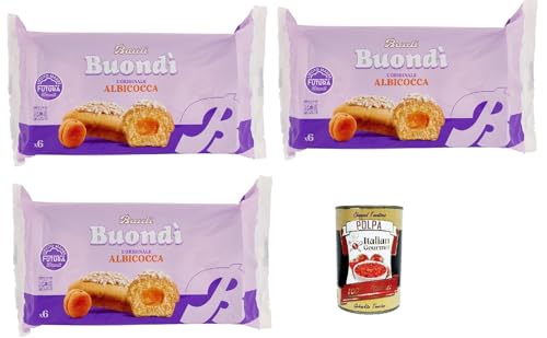 Bauli, Buondì Albicocca, gebackener Kuchen snack mit Aprikosenfüllung abgepackte Snacks 3x 258g Frühstück + Italian Gourmet polpa 400g Bauli, Buondì Albicocca, gebackener Kuchen snack mit Aprikosenfüllung abgepackte Snacks 3x 258g Frühstück + Italian Gourmet polpa 400g von Italian Gourmet E.R.