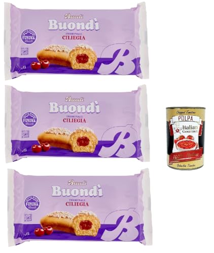 Bauli, Buondì Ciliegia, gebackener Kuchen snack mit Kirsche creme abgepackte Snacks 3x 258g Frühstück + Italian Gourmet polpa 400g Bauli, Buondì Ciliegia, gebackener Kuchen snack mit Kirsche creme abgepackte Snacks 3x 258g Frühstück + Italian Gourmet polpa 400g von Italian Gourmet E.R.