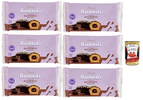 Bauli, Buondì Ricoperto al Cioccolato, Kuchen Süßer Snack Backwaren mit Schokoladenfüllung 6x 276g + Italian Gourmet polpa 400g Bauli, Buondì Ricoperto al Cioccolato, Kuchen Süßer Snack Backwaren mit Schokoladenfüllung 6x 276g + Italian Gourmet polpa 400g von Italian Gourmet E.R.