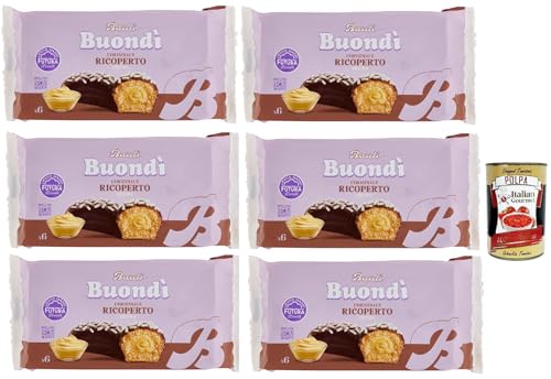 Bauli, Buondì con Copertura al Cacao e Crema alla Vaniglia - Snacks gebackener Kuchen mit Kakao und Vanillecreme, 6x 276g + Italian Gourmet polpa 400g Bauli, Buondì con Copertura al Cacao e Crema alla Vaniglia - Snacks gebackener Kuchen mit Kakao und Vanillecreme, 6x 276g + Italian Gourmet polpa 400g von Italian Gourmet E.R.
