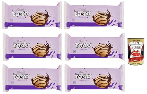 Bauli, Yo-Yo Merendine Soffici di Pan di Spagna con Crema al Cioccolato, kuchen Weiche Snacks Schwammkuchen mit Schokoladencreme 6x 210g + Italian Gourmet polpa 400g Bauli, Yo-Yo Merendine Soffici di Pan di Spagna con Crema al Cioccolato, kuchen Weiche Snacks Schwammkuchen mit Schokoladencreme 6x 210g + Italian Gourmet polpa 400g von Italian Gourmet E.R.