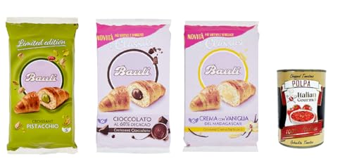 Bauli Croissant Testpaket Kuchen mit Pistazien, Schokolade und Creme 1x 250g 2x 300g + Italian Gourmet polpa 400gta von Italian Gourmet E.R.