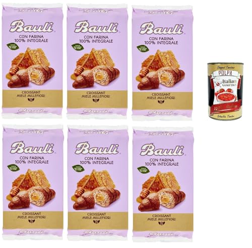 Bauli Croissant con farina integrale e Miele Millefiori, Croissant mit Vollkornmehl gefüllt mit Millefiori-Honig 6x 225g + Italian Gourmet polpa 400g Bauli Croissant con farina integrale e Miele Millefiori, Croissant mit Vollkornmehl gefüllt mit Millefiori-Honig 6x 225g + Italian Gourmet polpa 400g von Italian Gourmet E.R.