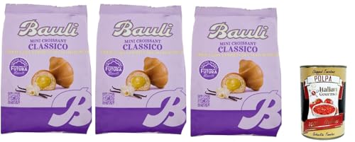 Bauli Extragolosi Mini Croissant con Vaniglia del Madagascar, mini snack Croissant mit Mit Madagaskar Vanille 3x 75g Italienischer Knabberartikel + Italian Gourmet polpa 400g Bauli Extragolosi Mini Croissant con Vaniglia del Madagascar, mini snack Croissant mit Mit Madagaskar Vanille 3x 75g Italienischer Knabberartikel + Italian Gourmet polpa 400g von Italian Gourmet E.R.