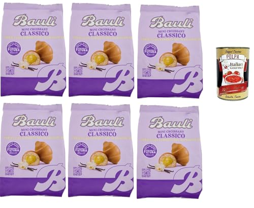 Bauli Extragolosi Mini Croissant con Vaniglia del Madagascar, mini snack Croissant mit Mit Madagaskar Vanille 6x 75g Italienischer Knabberartikel + Italian Gourmet polpa 400g Bauli Extragolosi Mini Croissant con Vaniglia del Madagascar, mini snack Croissant mit Mit Madagaskar Vanille 6x 75g Italienischer Knabberartikel + Italian Gourmet polpa 400g von Italian Gourmet E.R.