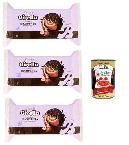 Bauli Girella, Ricoperta Cacao e Granella, Kuchen Süßer Snack Backwaren mit Kakaofüllung, Ohne Konservierungsstoffe und Farbstoffe mit nur natürlichen Aromen 3x 240g + Italian Gourmet polpa 400g Bauli Girella, Ricoperta Cacao e Granella, Kuchen Süßer Snack Backwaren mit Kakaofüllung, Ohne Konservierungsstoffe und Farbstoffe mit nur natürlichen Aromen 3x 240g + Italian Gourmet polpa 400g von Italian Gourmet E.R.