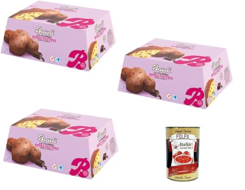Bauli La colomba senza glutine con gocce di cioccolato Glutenfreie Colomba mit Schokoladenstückchen 3x450gr + Italian Gourmet polpa 400g von Italian Gourmet E.R.