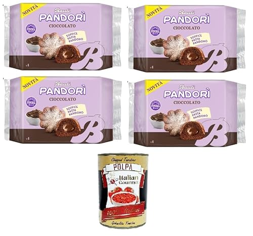 Bauli Pandori' Cioccolato,Pandorì-Schokolade weiche Pasta Pandoro, Spezialität des italienischen Gebäcks, traditionelle Pandoro-Art 4x 178gr + Italian Gourmet polpa 400g Bauli Pandori' Cioccolato,Pandorì-Schokolade weiche Pasta Pandoro, Spezialität des italienischen Gebäcks, traditionelle Pandoro-Art 4x 178gr + Italian Gourmet polpa 400g von Italian Gourmet E.R.