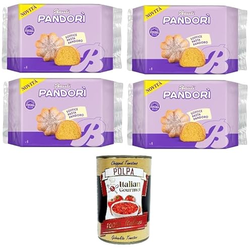 Bauli Pandori' Classico, weiche Pasta Pandoro, Spezialität des italienischen Gebäcks, traditionelle Pandoro-Art 4x 150gr + Italian Gourmet polpa 400g Bauli Pandori' Classico, weiche Pasta Pandoro, Spezialität des italienischen Gebäcks, traditionelle Pandoro-Art 4x 150gr + Italian Gourmet polpa 400g von Italian Gourmet E.R.