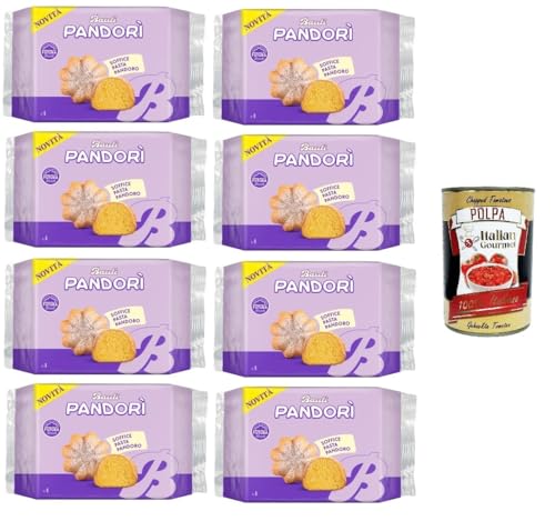 Bauli Pandori' al Latte,Pandori' mit Milch weiche Pasta Pandoro, Spezialität des italienischen Gebäcks, traditionelle Pandoro-Art 8x 178gr + Italian Gourmet polpa 400g Bauli Pandori' al Latte,Pandori' mit Milch weiche Pasta Pandoro, Spezialität des italienischen Gebäcks, traditionelle Pandoro-Art 8x 178gr + Italian Gourmet polpa 400g von Italian Gourmet E.R.