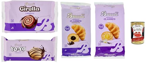 Bauli Testpaket , Girella - Yo yo - Croissants, Kuchen Süßer Snack Backwaren mit Kakaofüllung, Ohne Konservierungsstoffe und Farbstoffe mit nur natürlichen Aromen 4 Stuck + Italian Gourmet polpa 400g Bauli Testpaket , Girella - Yo yo - Croissants, Kuchen Süßer Snack Backwaren mit Kakaofüllung, Ohne Konservierungsstoffe und Farbstoffe mit nur natürlichen Aromen 4 Stuck + Italian Gourmet polpa 400g von Italian Gourmet E.R.