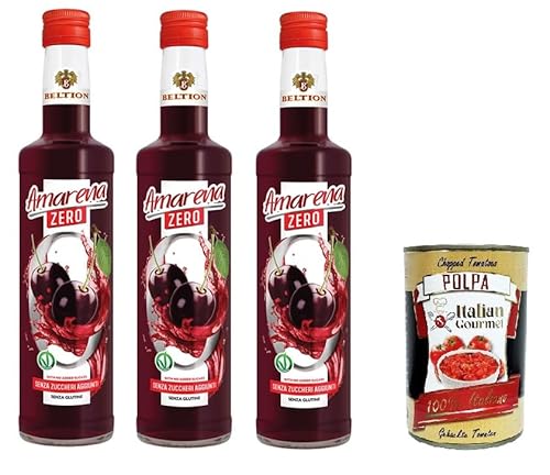 Beltion Amarena Zero Schwarzkirschsirup ohne Zuckerzusatz 3x 500ml + Italian Gourmet polpa 400g Beltion Amarena Zero Schwarzkirschsirup ohne Zuckerzusatz 3x 500ml + Italian Gourmet polpa 400g von Italian Gourmet E.R.