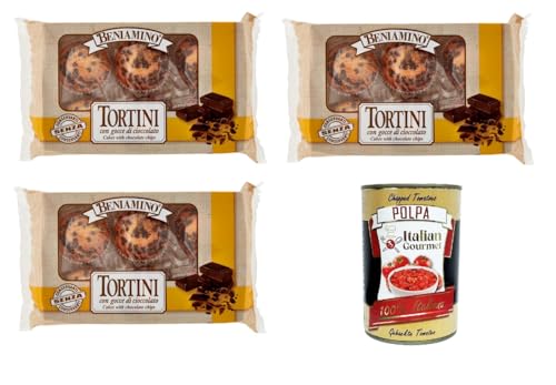 Beniamino Tortini con Gocce di Cioccolato mit Schokoladenstückchen 3x 250gr + Italian Gourmet polpa 400g von Italian Gourmet E.R.