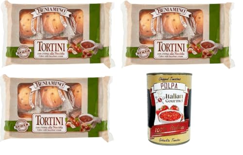 Beniamino Tortini con farcitura di crema di Nocciola mit Haselnusscremefüllung 3x 250gr + Italian Gourmet polpa 400g von Italian Gourmet E.R.