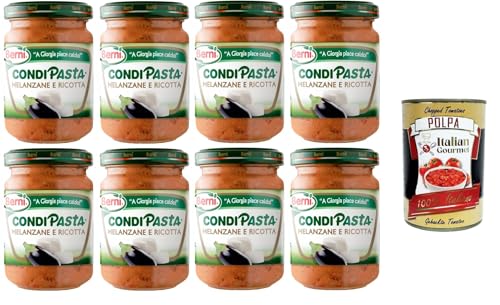 Berni Condipasta Melanzane e Ricotta Auberginen- und Ricotta-Konfitüre-Gewürz für erste Gänge und Bruschetta 8x130gr+ Italian Gourmet polpa 400g Berni Condipasta Melanzane e Ricotta Auberginen- und Ricotta-Konfitüre-Gewürz für erste Gänge und Bruschetta 8x130gr+ Italian Gourmet polpa 400g von Italian Gourmet E.R.