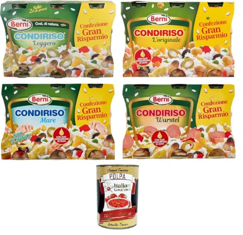 Berni Condiriso Testpaket Leggero ,Di Mare,L'originale, Con Wurstel Leicht, Meeresfrüchte, Das Original, Mit Wurst 12 x285gr + Italian Gourmet polpa 400g Berni Condiriso Testpaket Leggero ,Di Mare,L'originale, Con Wurstel Leicht, Meeresfrüchte, Das Original, Mit Wurst 12 x285gr + Italian Gourmet polpa 400g von Italian Gourmet E.R.