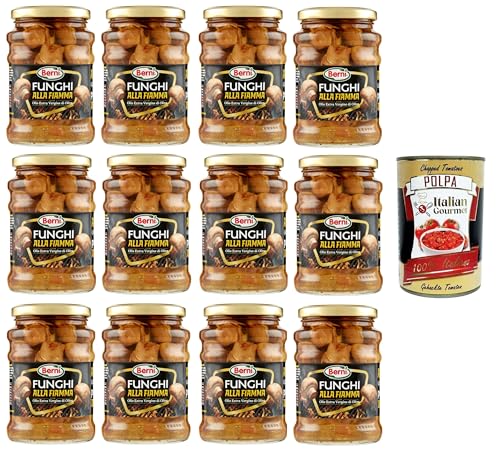 Berni Funghi alla Fiamma con Olio Extra Vergine di Oliva Flammpilze mit Nativem Olivenöl Extra 12x 350 g+ Italian Gourmet polpa 400g Berni Funghi alla Fiamma con Olio Extra Vergine di Oliva Flammpilze mit Nativem Olivenöl Extra 12x 350 g+ Italian Gourmet polpa 400g von Italian Gourmet E.R.