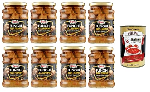 Berni Funghi alla Fiamma con Olio Extra Vergine di Oliva Flammpilze mit Nativem Olivenöl Extra 8x 350 g+ Italian Gourmet polpa 400g Berni Funghi alla Fiamma con Olio Extra Vergine di Oliva Flammpilze mit Nativem Olivenöl Extra 8x 350 g+ Italian Gourmet polpa 400g von Italian Gourmet E.R.