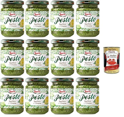 Berni Pesto Basilico e Limone Basilikum-Zitronen-Pesto 12x135gr + Italian Gourmet polpa 400g Berni Pesto Basilico e Limone Basilikum-Zitronen-Pesto 12x135gr + Italian Gourmet polpa 400g von Italian Gourmet E.R.