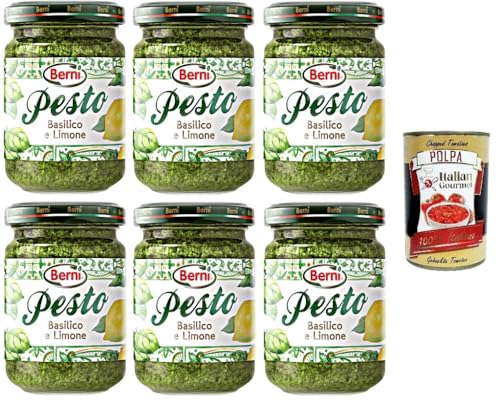 Berni Pesto Basilico e Limone Basilikum-Zitronen-Pesto 6x135gr + Italian Gourmet polpa 400g Berni Pesto Basilico e Limone Basilikum-Zitronen-Pesto 6x135gr + Italian Gourmet polpa 400g von Italian Gourmet E.R.