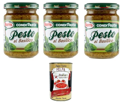 Berni Pesto BasilicoBasilikum-Pesto 3x135gr + Italian Gourmet polpa 400g Berni Pesto BasilicoBasilikum-Pesto 3x135gr + Italian Gourmet polpa 400g von Italian Gourmet E.R.