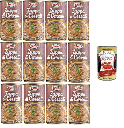 Berni Zuppa di Cereali Getreidesuppe 100% natürliche Getreidesuppe. Reich an Ballaststoffen 12x420gr + Italian Gourmet polpa 400g Berni Zuppa di Cereali Getreidesuppe 100% natürliche Getreidesuppe. Reich an Ballaststoffen 12x420gr + Italian Gourmet polpa 400g von Italian Gourmet E.R.