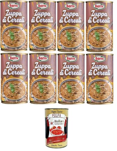 Berni Zuppa di Cereali Getreidesuppe 100% natürliche Getreidesuppe. Reich an Ballaststoffen 8x420gr + Italian Gourmet polpa 400g Berni Zuppa di Cereali Getreidesuppe 100% natürliche Getreidesuppe. Reich an Ballaststoffen 8x420gr + Italian Gourmet polpa 400g von Italian Gourmet E.R.