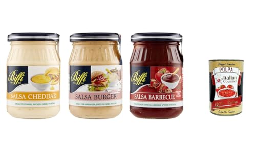Biffi - Mix Sauce Special Hamburger: Salsa Cheddar 180g, Salsa Burger 180g, Salsa Barbecue 210g + Italian Gourmet polpa 400g Biffi - Mix Sauce Special Hamburger: Salsa Cheddar 180g, Salsa Burger 180g, Salsa Barbecue 210g + Italian Gourmet polpa 400g von Italian Gourmet E.R.