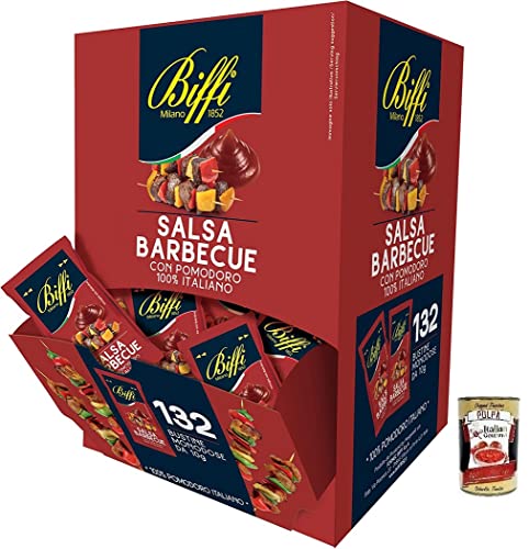 Biffi Salsa Barbecue BBQ-Sauce mit 100% italienischen Tomaten,132 Einzelportionsbeutel à 10g,Leicht würzig + Italian Gourmet Polpa di Pomodoro 400g Dose Biffi Salsa Barbecue BBQ-Sauce mit 100% italienischen Tomaten,132 Einzelportionsbeutel à 10g,Leicht würzig + Italian Gourmet Polpa di Pomodoro 400g Dose von Italian Gourmet E.R.