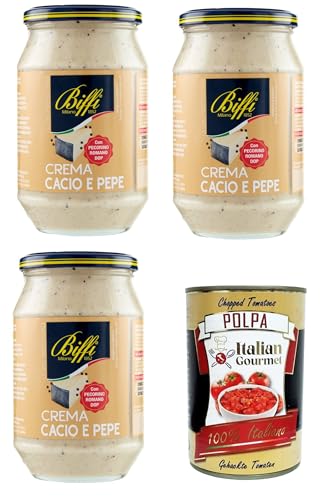 Biffi sugo Cacio und Pepe -Sauce mit Pecorino Romano Dop creme 3x500gr + Italian Gourmet polpa 400g Biffi sugo Cacio und Pepe -Sauce mit Pecorino Romano Dop creme 3x500gr + Italian Gourmet polpa 400g von Italian Gourmet E.R.
