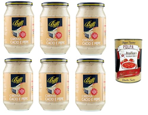 Biffi sugo Cacio und Pepe -Sauce mit Pecorino Romano Dop creme 6x500gr + Italian Gourmet polpa 400g Biffi sugo Cacio und Pepe -Sauce mit Pecorino Romano Dop creme 6x500gr + Italian Gourmet polpa 400g von Italian Gourmet E.R.