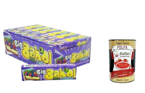 Big Babol Cheesecake mit Beeren, Kaugummi -Bubble -Spiel, Box 24 Stick + Italian Gourmet polpa 400g von Italian Gourmet E.R.