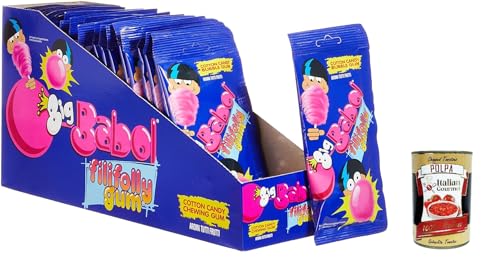 Big Babol Filifolly Cotton Candy, Zuckerwatte, weicher Kaugummi, Tutti-Frutti-Geschmack, Packung mit 24 einteiligen Beuteln + Italian Gourmet polpa 400g von Italian Gourmet E.R.