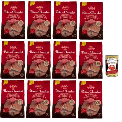 Bistefani Pain au Chocolat Super sfogliato, Kuchen Pain au Chocolat Mit 24 Stunden natürlichen Sauerteigs, Mit 100% italienischer Milch, 12x 270g+ Italian Gourmet polpa 400g Bistefani Pain au Chocolat Super sfogliato, Kuchen Pain au Chocolat Mit 24 Stunden natürlichen Sauerteigs, Mit 100% italienischer Milch, 12x 270g+ Italian Gourmet polpa 400g von Italian Gourmet E.R.
