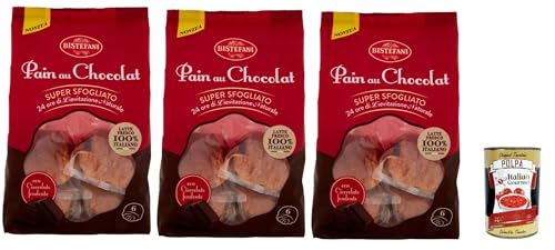 Bistefani Pain au Chocolat Super sfogliato, Kuchen Pain au Chocolat Mit 24 Stunden natürlichen Sauerteigs, Mit 100% italienischer Milch, 3x 270g+ Italian Gourmet polpa 400g Bistefani Pain au Chocolat Super sfogliato, Kuchen Pain au Chocolat Mit 24 Stunden natürlichen Sauerteigs, Mit 100% italienischer Milch, 3x 270g+ Italian Gourmet polpa 400g von Italian Gourmet E.R.