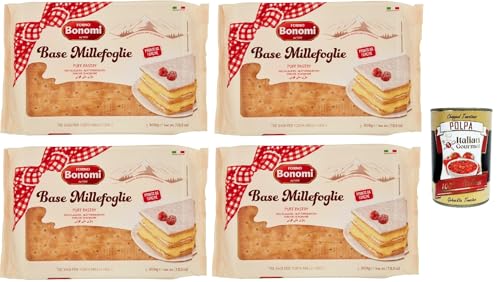 Bonomi Base per Millefoglie, Blätterteigboden, Puff Pastry Base für Millefoglie Kuchen 4x 300g + Italian Gourmet polpa 400g Bonomi Base per Millefoglie, Blätterteigboden, Puff Pastry Base für Millefoglie Kuchen 4x 300g + Italian Gourmet polpa 400g von Italian Gourmet E.R.